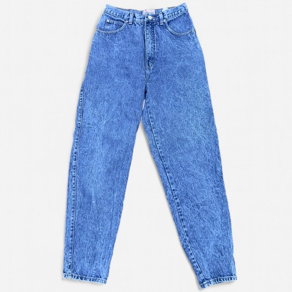 Sasson Vintage Acid Wash Tapered Ultra High Rise Jeans